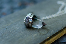 Load image into Gallery viewer, Garden Quartz with White Swarovski Crystal Pendant