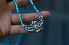 Load image into Gallery viewer, Thunderbird Necklace in Sterling silver with Turquoise Beads - E
