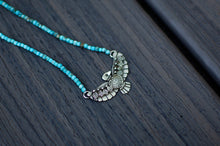Load image into Gallery viewer, Thunderbird Necklace in Sterling silver with Turquoise Beads - E
