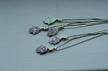 Load image into Gallery viewer, Hamsa Sterling Silver Necklace (CHOOSE DESIGN BELOW DESCRIPTION)
