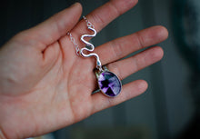 Load image into Gallery viewer, Trapiche Amethyst Necklace Talisman with Snake Design - B