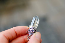 Load image into Gallery viewer, Phantom Quartz with Pink Swarovski Eye Pendant