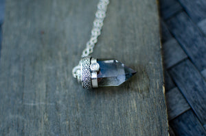 Garden Quartz with White Swarovski Crystal Pendant