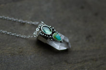 Load image into Gallery viewer, Phantom Quartz with Kyanite and Turquoise Pendant