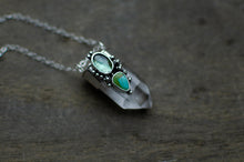 Load image into Gallery viewer, Phantom Quartz with Kyanite and Turquoise Pendant
