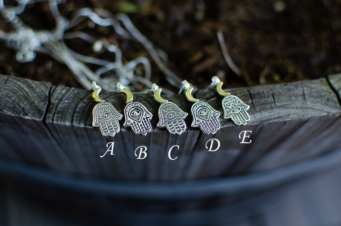 Hamsa Sterling Silver Necklace (CHOOSE DESIGN BELOW DESCRIPTION)