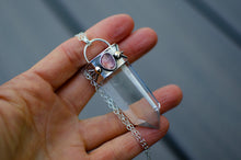 Load image into Gallery viewer, Clear Quartz and Strawberry Quartz Sterling Silver Talisman