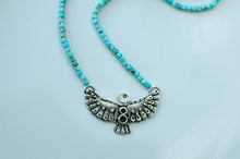 Load image into Gallery viewer, Thunderbird Sterling Silver Necklace with Turquoise Beads - A