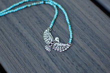 Load image into Gallery viewer, Thunderbird Sterling Silver Necklace with Turquoise Beads - A