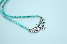 Load image into Gallery viewer, Thunderbird Sterling Silver Necklace with Turquoise Beads - C