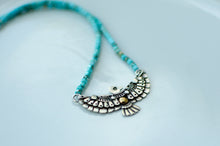 Load image into Gallery viewer, Thunderbird Sterling Silver Necklace with Turquoise Beads - D