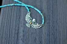 Load image into Gallery viewer, Thunderbird Sterling Silver Necklace with Turquoise Beads - D