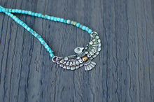 Load image into Gallery viewer, Thunderbird Sterling Silver Necklace with Turquoise Beads - D