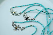 Load image into Gallery viewer, Thunderbird Sterling Silver Necklace with Turquoise Beads - A