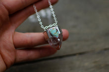 Load image into Gallery viewer, Pink Scarlet Temple Lemurian Quartz and Turquoise Pendant