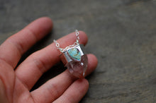 Load image into Gallery viewer, Pink Scarlet Temple Lemurian Quartz and Turquoise Pendant