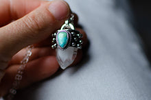 Load image into Gallery viewer, Phantom Quartz with Inlay Turquoise Pendant