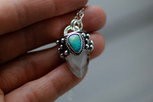 Load image into Gallery viewer, Phantom Quartz with Inlay Turquoise Pendant