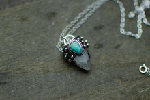 Load image into Gallery viewer, Phantom Quartz with Inlay Turquoise Pendant