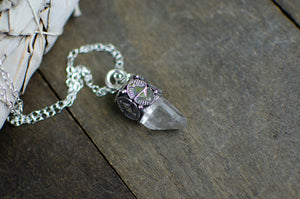 Himalayan Quartz Crystal Necklace in Sterling Silver
