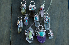 Load image into Gallery viewer, Clear Quartz with Hubei Turquoise Talisman