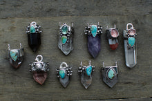 Load image into Gallery viewer, Phantom Quartz and Royston Turquoise Pendant