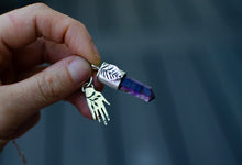 Load image into Gallery viewer, Brandberg Amethyst Spooky Hand Charm Necklace
