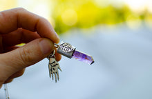 Load image into Gallery viewer, Brandberg Amethyst Spooky Hand Charm Necklace