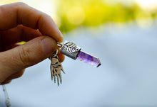 Load image into Gallery viewer, Brandberg Amethyst Spooky Hand Charm Necklace