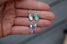 Load image into Gallery viewer, Mint Kyanite and Amethyst Threader Earrings - A