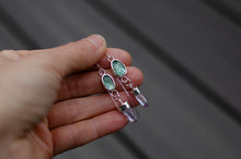 Load image into Gallery viewer, Mint Kyanite and Amethyst Threader Earrings - A