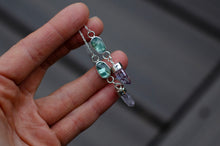 Load image into Gallery viewer, Mint Kyanite and Amethyst Threader Earrings - B