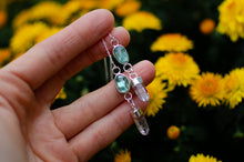 Load image into Gallery viewer, Mint Kyanite and Amethyst Threader Earrings - B