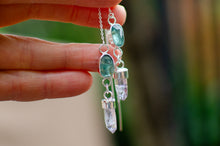 Load image into Gallery viewer, Mint Kyanite and Amethyst Threader Earrings - B