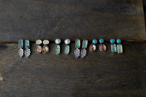 Green Kyanite Leafy Earrings