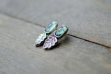 Load image into Gallery viewer, Green Kyanite Leafy Earrings
