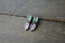 Load image into Gallery viewer, Green Kyanite Leafy Earrings