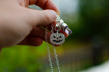Load image into Gallery viewer, Pumpkin Spooky Necklace with Mini Amethyst Talisman