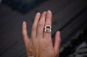 Dendritic Agate Ring in Sterling Silver - Size 8.5