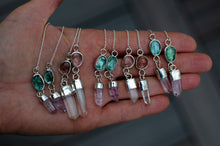 Load image into Gallery viewer, Mint Kyanite and Amethyst Threader Earrings - B