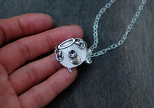 Witchy Cauldron Pendant with Swarovski Crystal - schilverjewelry