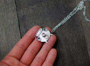 Witchy Cauldron Pendant with Swarovski Crystal - schilverjewelry