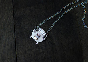 Witchy Cauldron Pendant with Swarovski Crystal - schilverjewelry