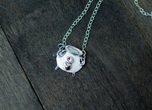 Load image into Gallery viewer, Witchy Cauldron Pendant with Swarovski Crystal - schilverjewelry