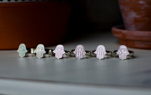 Sterling Silver Hamsa Ring - Size 7